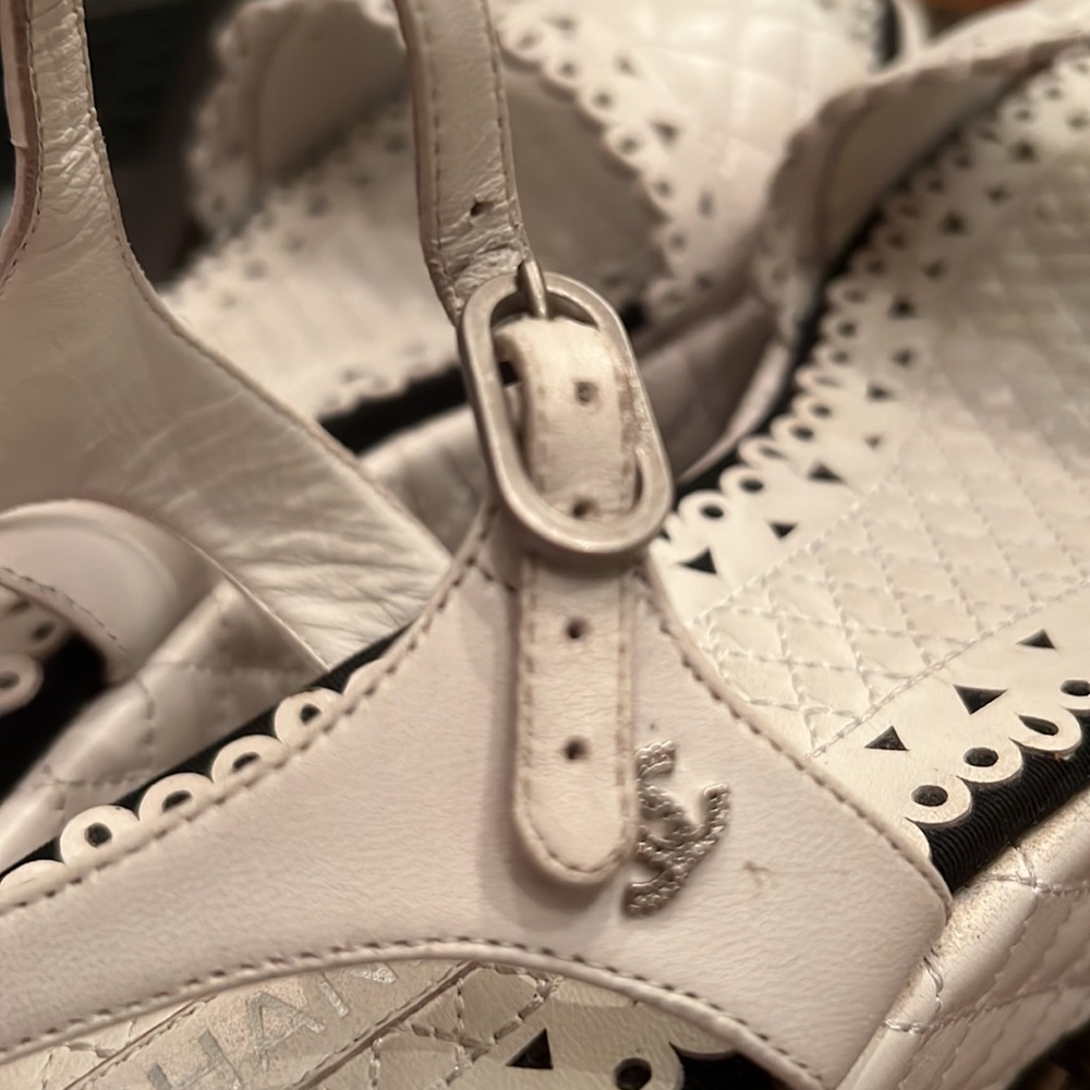 100% Authentic Chanel Quilted Platform Sandals - Picture 3 of 11